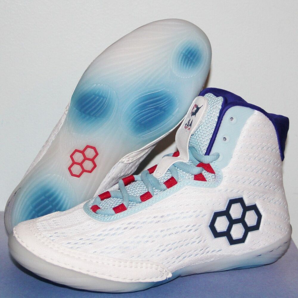 Rudis Sarah Hildebrandt USA Wrestling Shoes Womens 8 10 White Blue Red